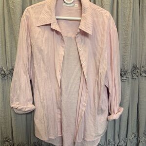 Altar'd State Pale Pink Striped Button Shirt